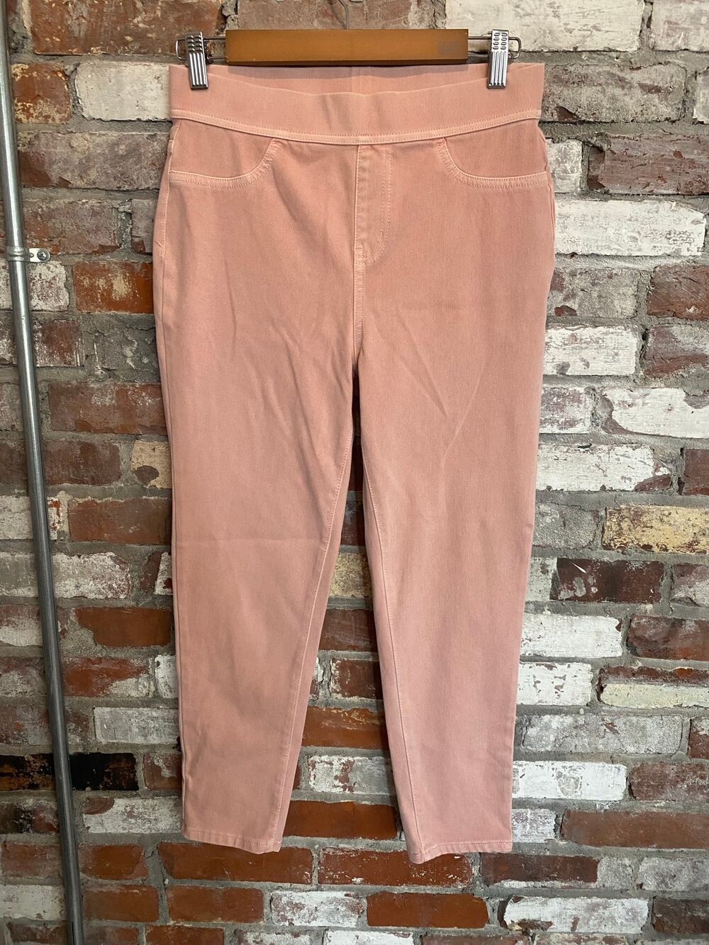 Time and Tru Small 4-6 Light Pink High Waist Knit Denim Jegging Pants Stretch